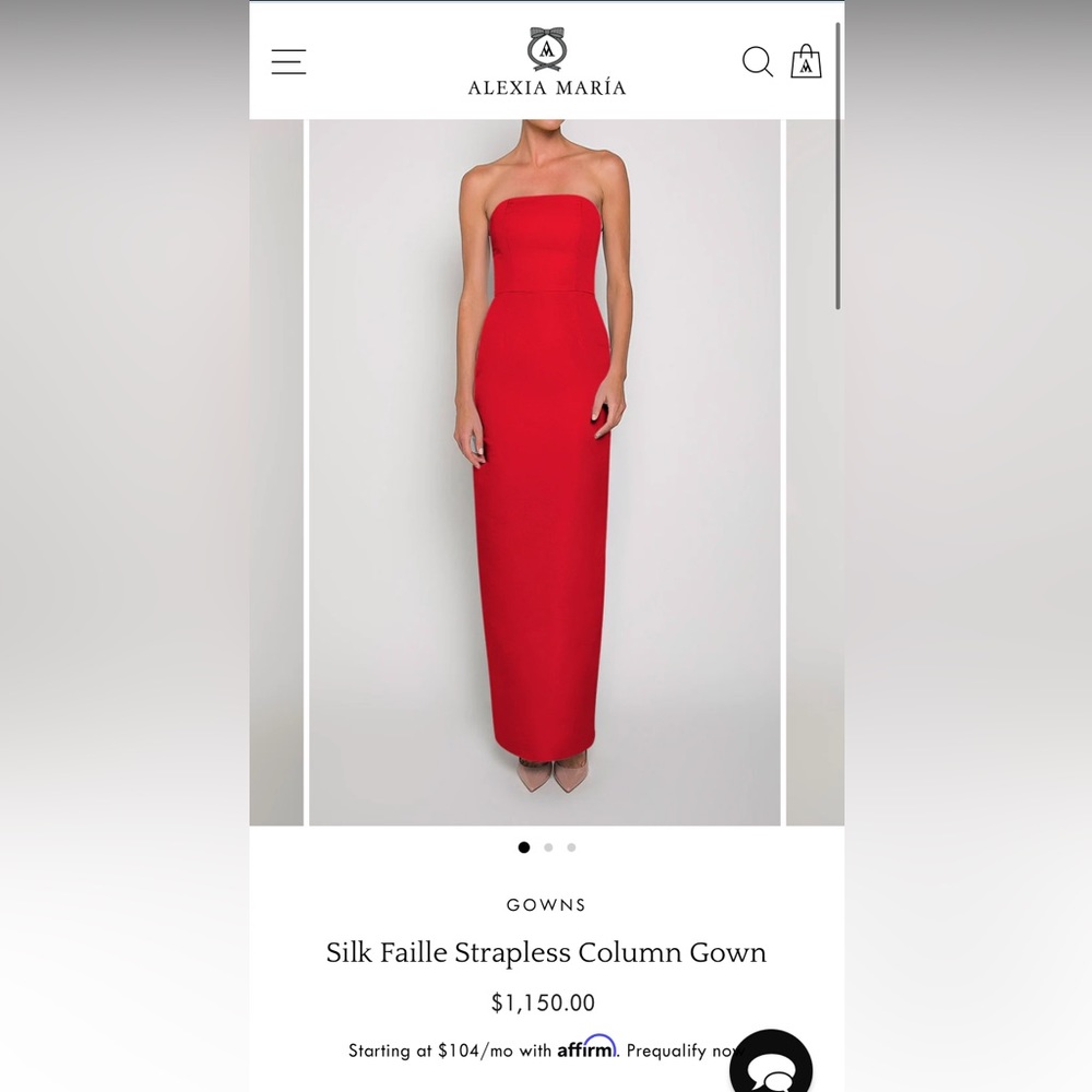 Alexia Maria Silk Faille Strapless Column Gown